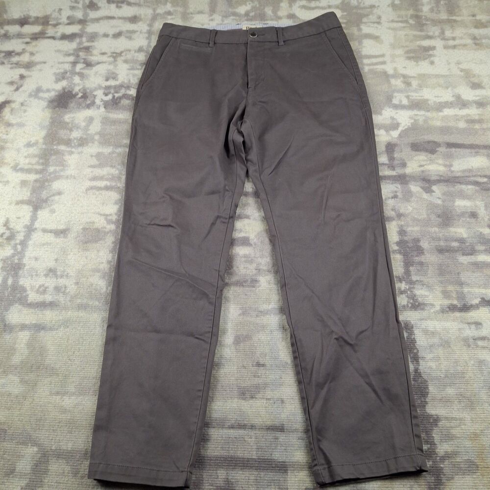 Perk Feel Good Chinos Mens 33x30 Gray Charcoal Slim Fit Stretch Twill Cotton...